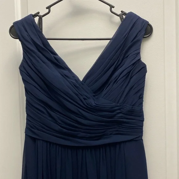 Gather & Gown navy blue bridesmaid formal wedding dress size 8 lined - Picture 4 of 12